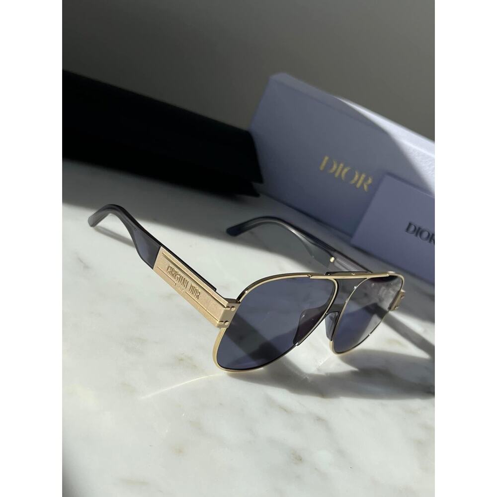 NEW Dior Signature A3U Aviator Oversized Sunglasses Blue - Picture 4 of 9